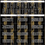 Custom Black Old Gold-White Line Sublimation Soccer Uniform Jersey Custom Black Old Gold-White Line Sublimation Soccer Uniform Jersey