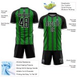 Custom Black Grass Green-White Line Sublimation Soccer Uniform Jersey Custom Black Grass Green-White Line Sublimation Soccer Uniform Jersey