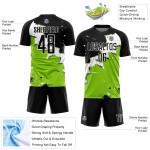 Custom Black White-Neon Green Spalsh Sublimation Soccer Uniform Jersey Custom Black White-Neon Green Spalsh Sublimation Soccer Uniform Jersey