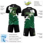 Custom Black Kelly Green-Old Gold Spalsh Sublimation Soccer Uniform Jersey Custom Black Kelly Green-Old Gold Spalsh Sublimation Soccer Uniform Jersey