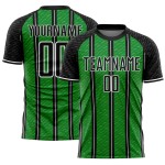 Custom Black Grass Green-White Line Sublimation Soccer Uniform Jersey Custom Black Grass Green-White Line Sublimation Soccer Uniform Jersey