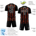 Custom Black Orange-White Line Sublimation Soccer Uniform Jersey Custom Black Orange-White Line Sublimation Soccer Uniform Jersey