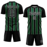 Custom Black Kelly Green-White Line Sublimation Soccer Uniform Jersey Custom Black Kelly Green-White Line Sublimation Soccer Uniform Jersey