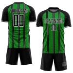 Custom Black Grass Green-White Line Sublimation Soccer Uniform Jersey Custom Black Grass Green-White Line Sublimation Soccer Uniform Jersey