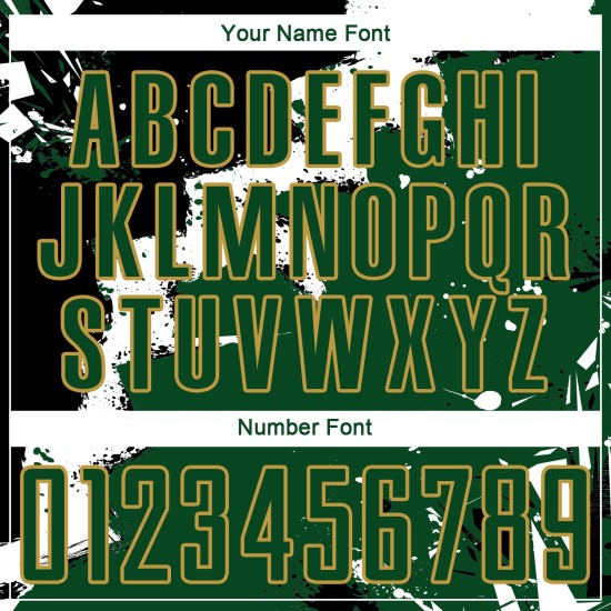 Custom Black Green-Old Gold Spalsh Sublimation Soccer Uniform Jersey Custom Black Green-Old Gold Spalsh Sublimation Soccer Uniform Jersey